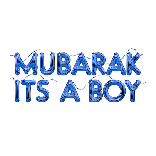 Mubarak It's a Boy Foil Balloon Kit - Metallic Blue-almanaar Islamic Store