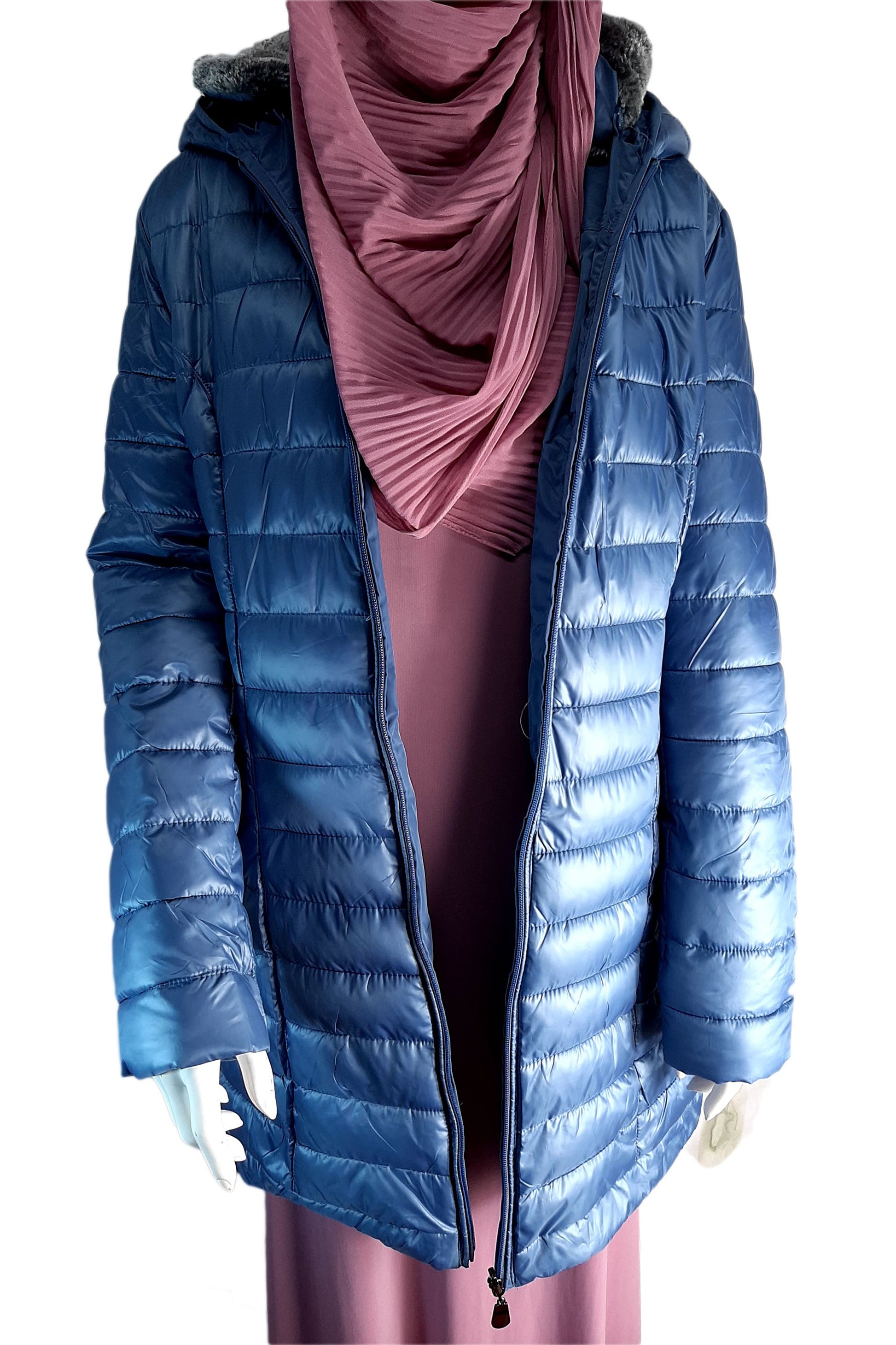 Navy Blu Hooded Jacket-almanaar Islamic Store