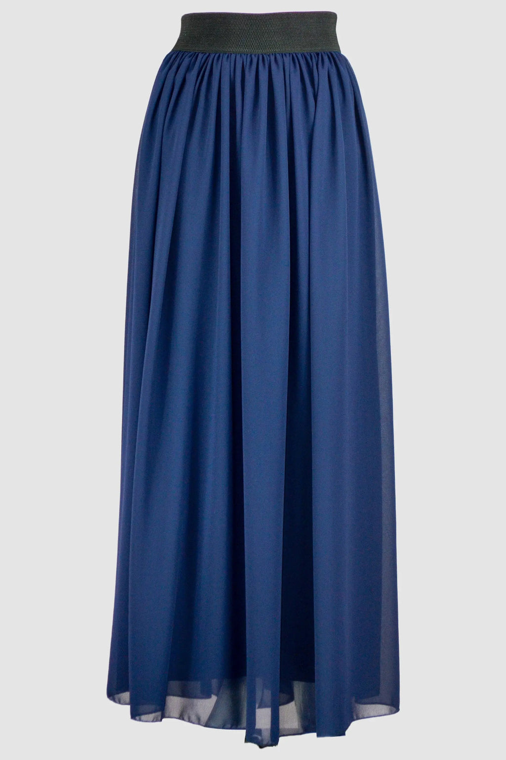 Navy Chiffon Flared Skirt With Inner Layer-almanaar Islamic Store