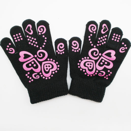 Pair kids Hand Gloves - black-almanaar Islamic Store