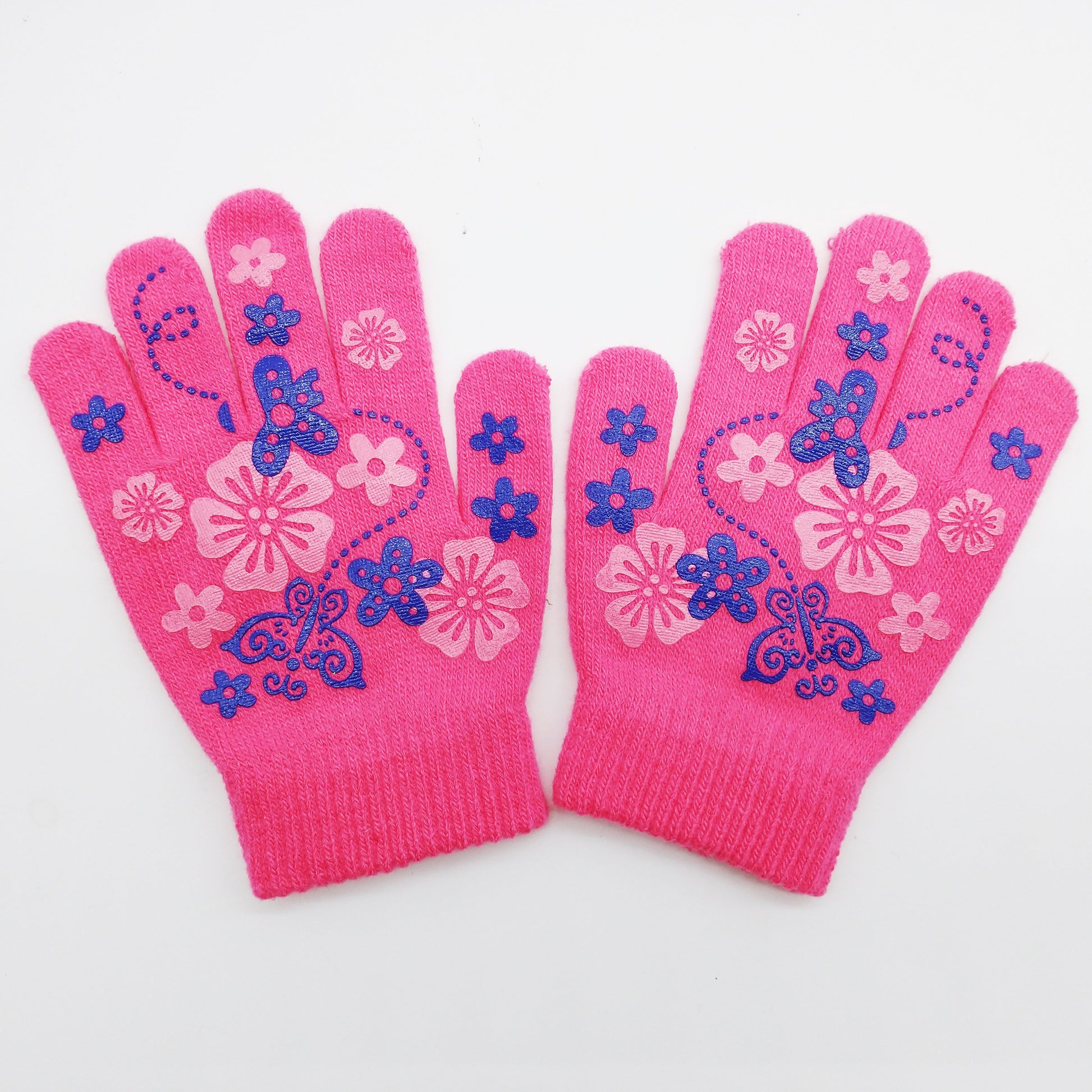 Pair kids Hand Gloves - Dark Pink-almanaar Islamic Store