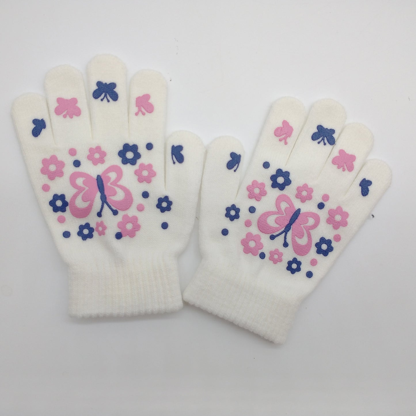 Pair kids Hand Gloves - White-almanaar Islamic Store
