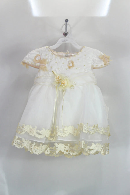 Pink & White Floral Baby Dress With Waistcoat-almanaar Islamic Store