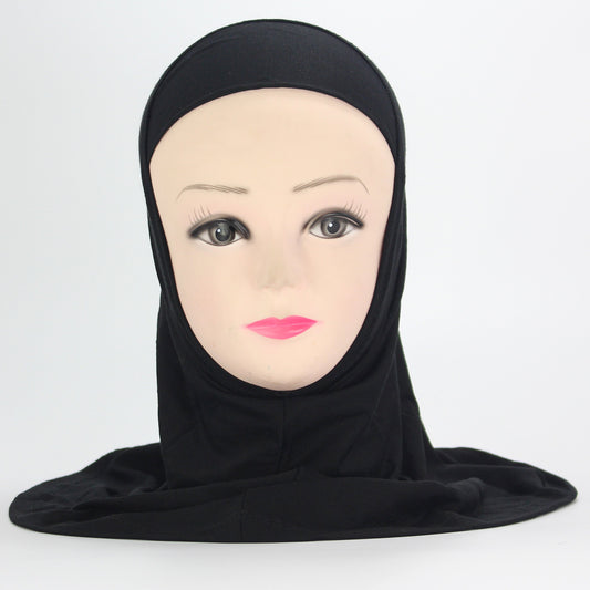 Plain Cotton Hijab For girls- Black-almanaar Islamic Store