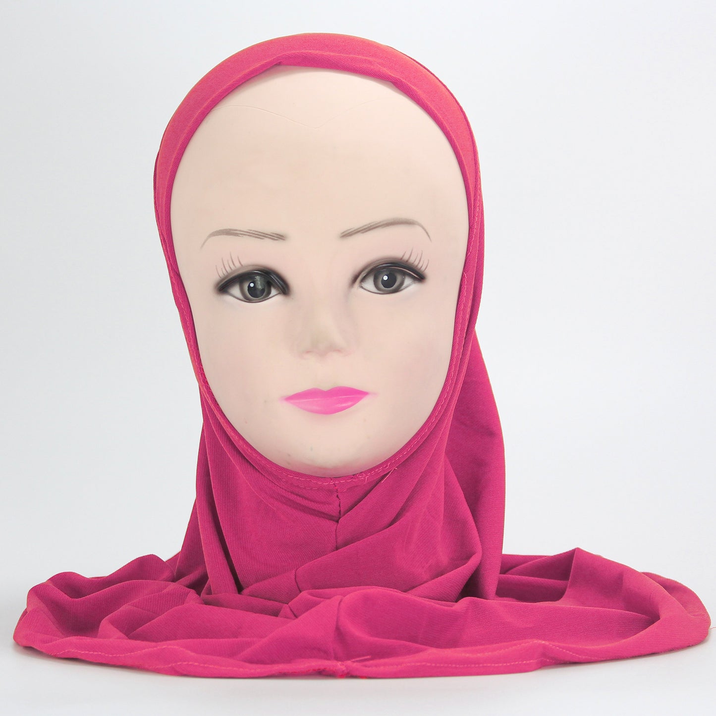 Plain Jersey Hijab For Girls-Dark Pink-almanaar Islamic Store