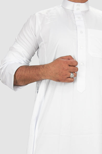 Plain Classic Saudi Thobe With Collar (4 Colours)-almanaar Islamic Store