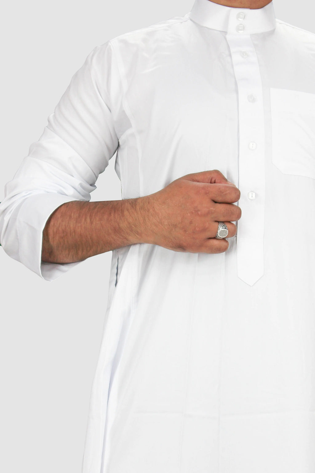 Plain Classic Saudi Thobe With Collar (4 Colours)-almanaar Islamic Store