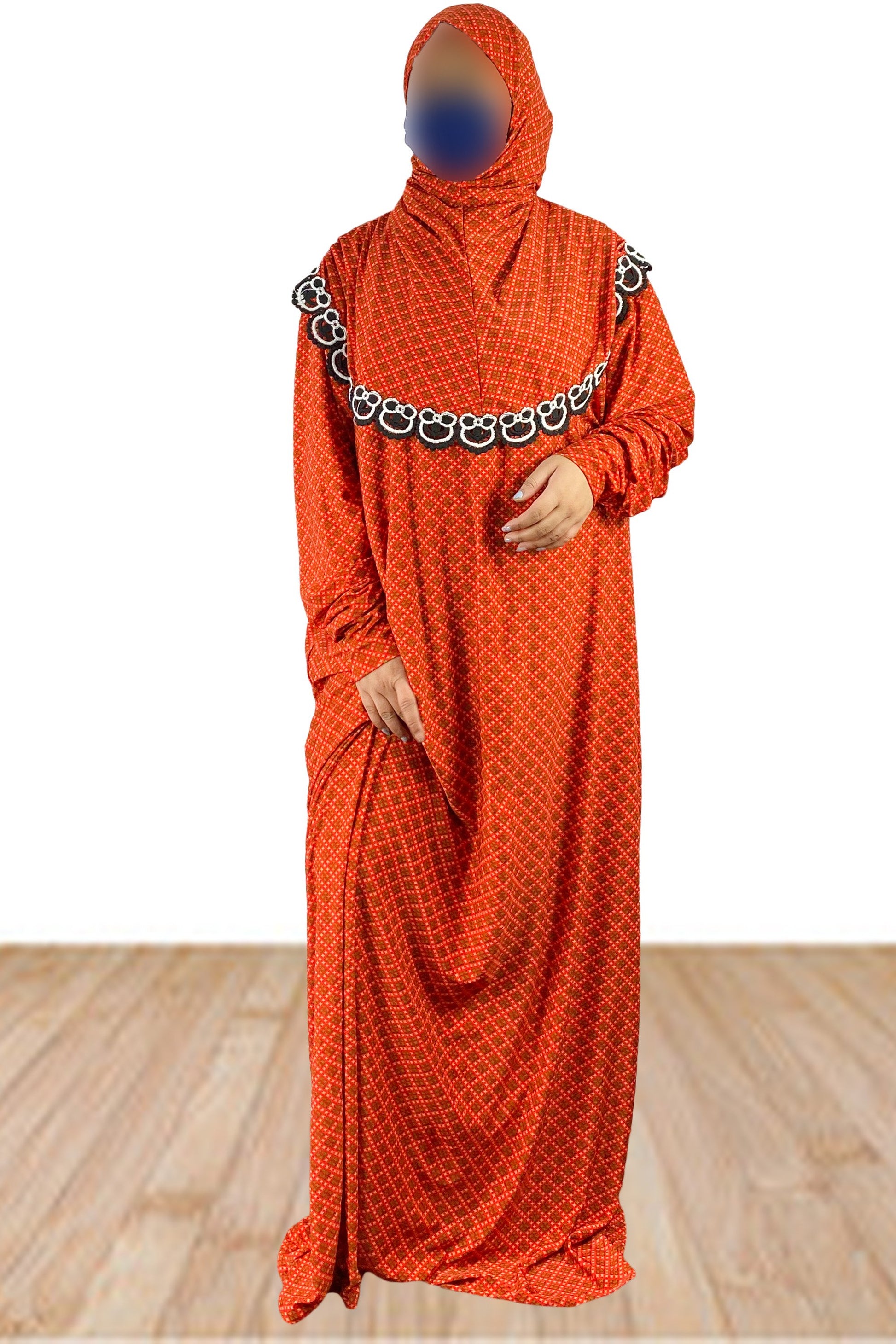 Prayer Dress One Piece Dainty Floral Prints-almanaar Islamic Store