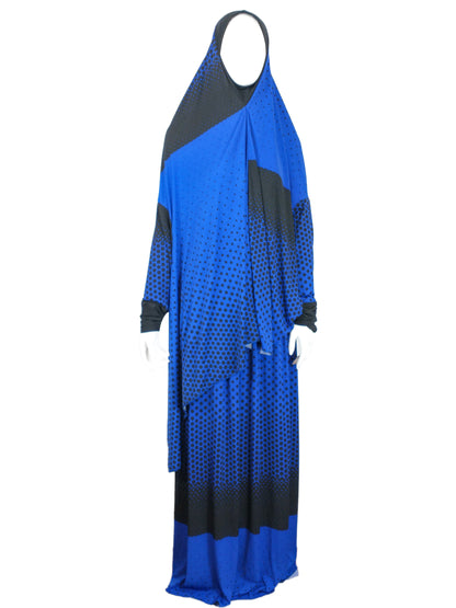 Prayer Dress Two Piece Royal Blue Black-almanaar Islamic Store
