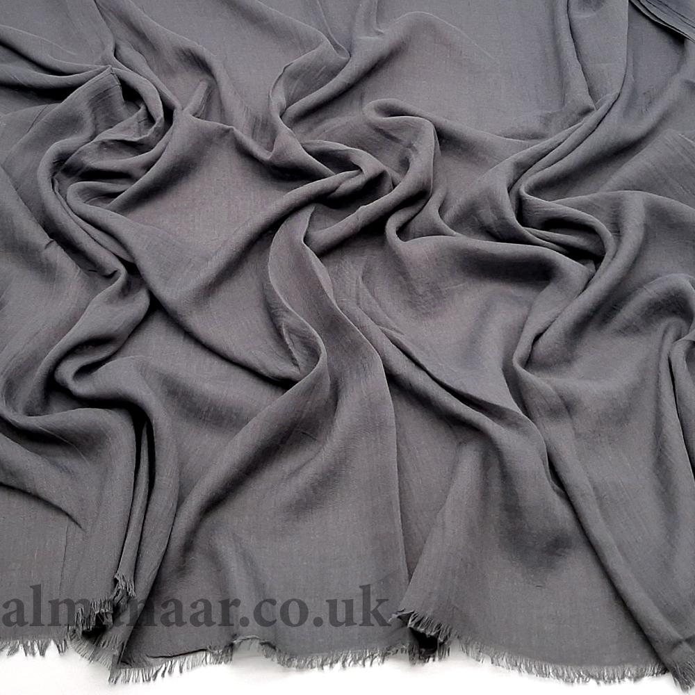 Premium Cotton Blend Hijab- Dark Grey-almanaar Islamic Store