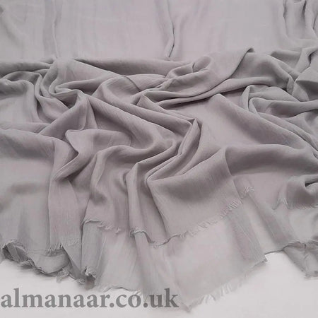 Premium Cotton Blend Hijab- Light Grey-almanaar Islamic Store