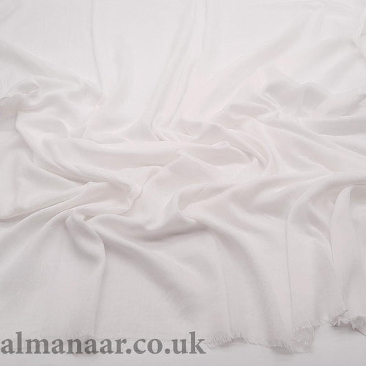 Premium Cotton Blend Hijab- White-almanaar Islamic Store