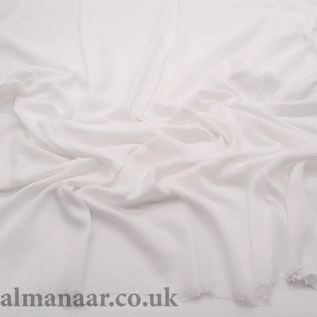 Premium Cotton Blend Hijab- White-almanaar Islamic Store