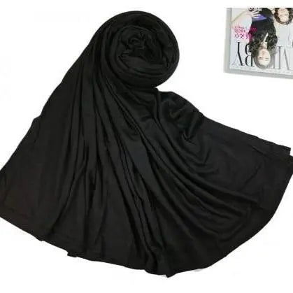 Premium Jersey Maxi Hijab -  Black-almanaar Islamic Store