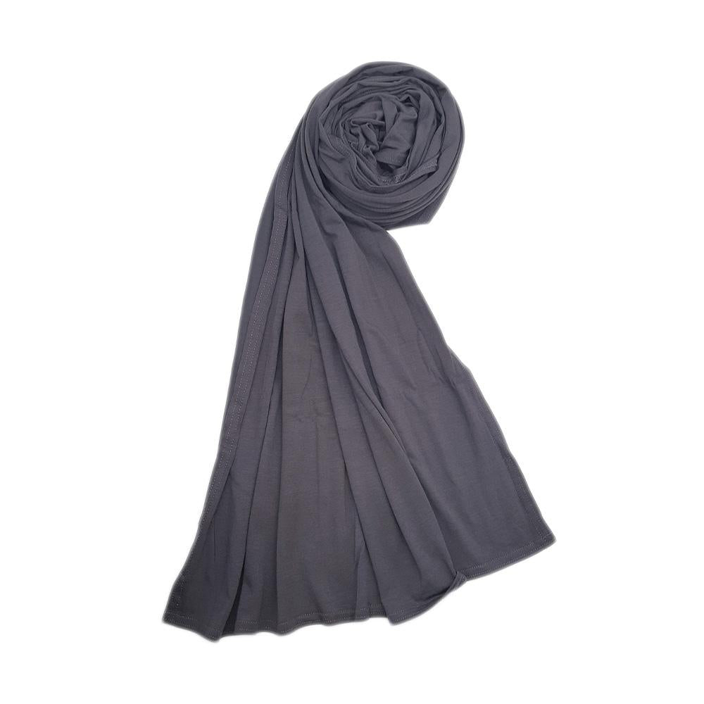 Premium Jersey Maxi Hijab -  Dark Grey-almanaar Islamic Store
