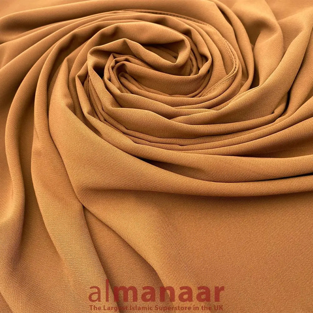 Premium Quality Madina Silk Plain Hijab-Burnt Orange-almanaar Islamic Store