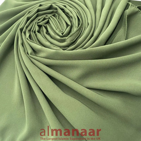 Premium Quality Madina Silk Plain Hijab-Green-almanaar Islamic Store