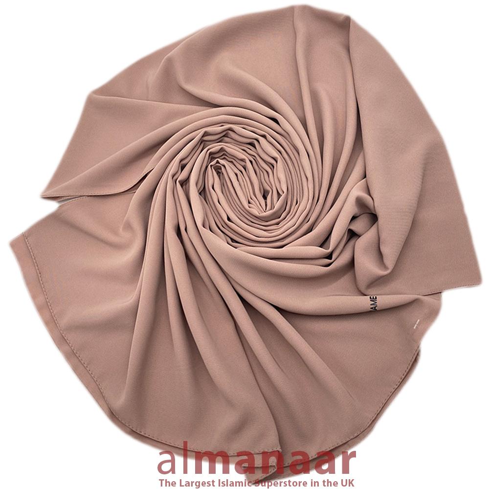 Premium Quality Madina Silk Plain Hijab-Nude-almanaar Islamic Store