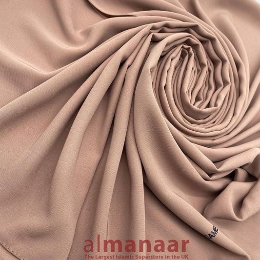Premium Quality Madina Silk Plain Hijab-Nude-almanaar Islamic Store