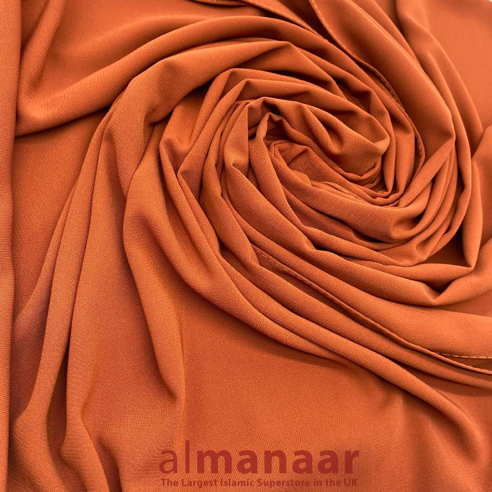 Premium Quality Madina Silk Plain Hijab- Rust-almanaar Islamic Store