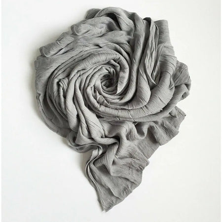 Premium Rayon Crinkle Hijab - Maxi Size - Grey-almanaar Islamic Store