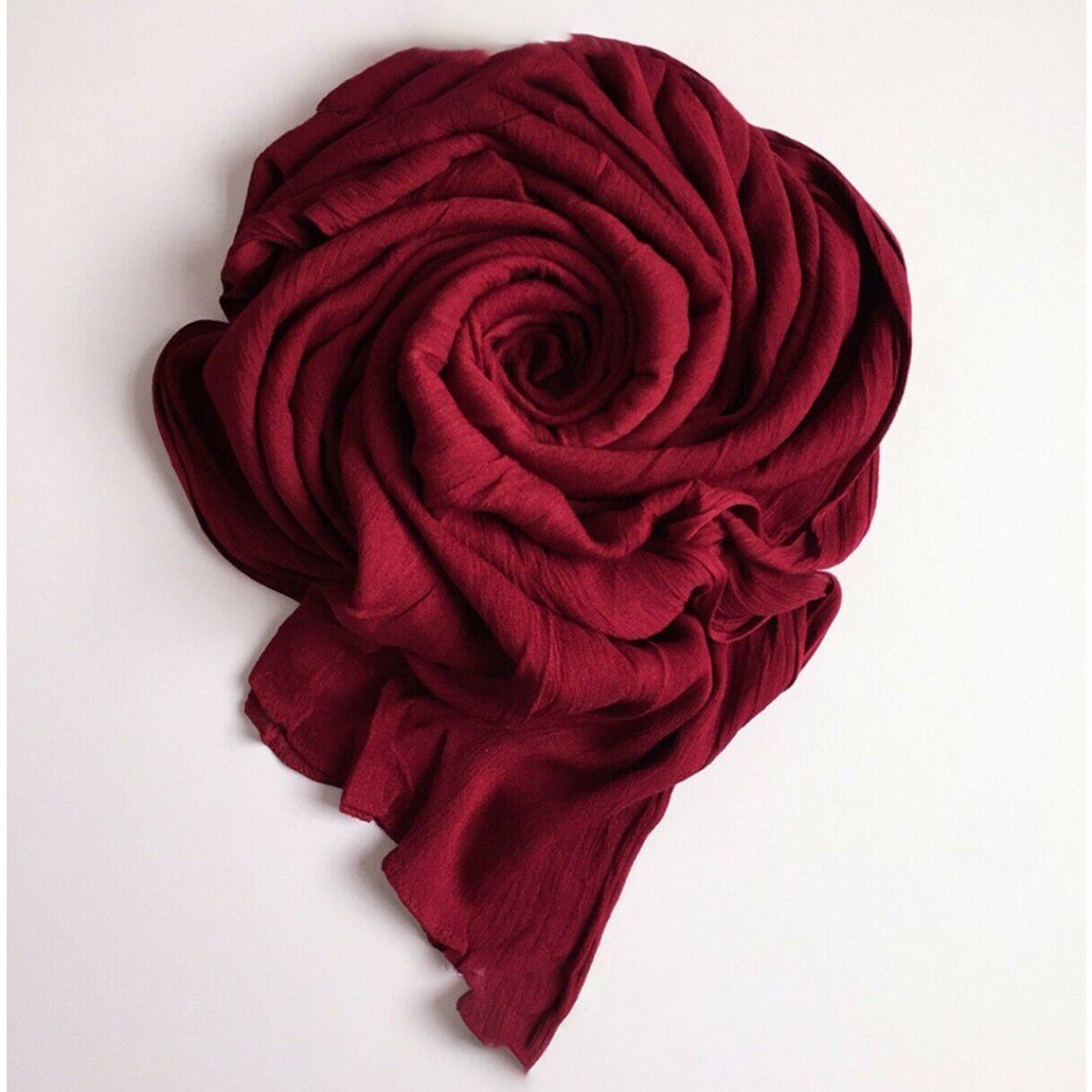 Premium Rayon Crinkle Hijab - Maxi Size - Maroon-almanaar Islamic Store