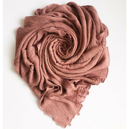 Premium Rayon Crinkle Hijab - Maxi Size - Soft Pink-almanaar Islamic Store