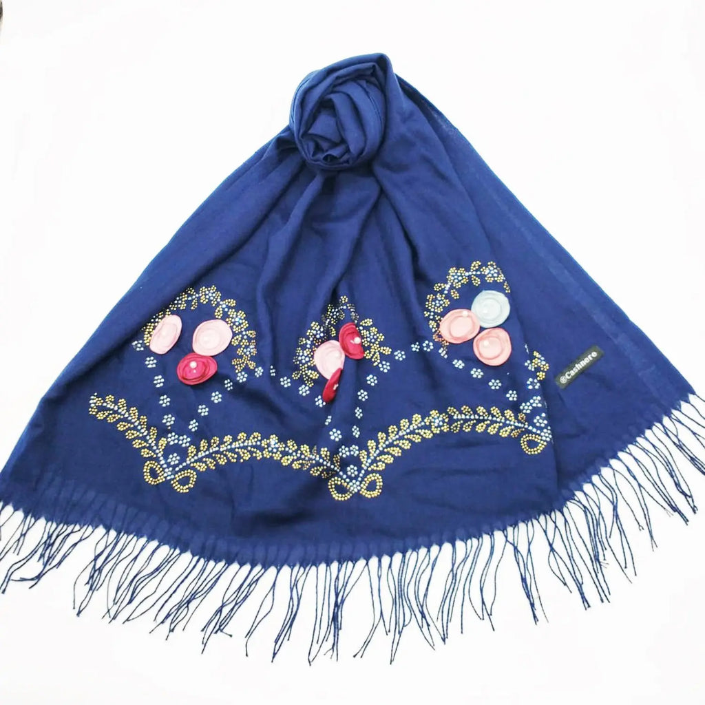 Pure cashmere blue Exclusive Hijab-almanaar Islamic Store