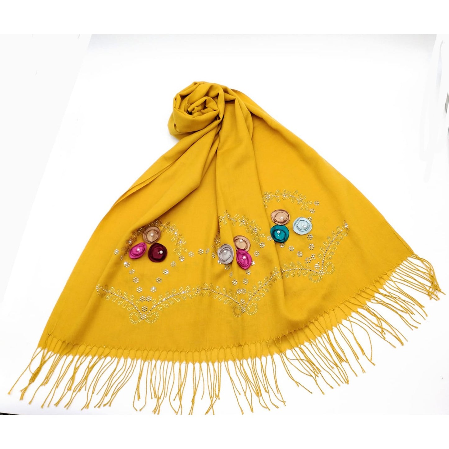 Pure cashmere Yellow Exclusive Hijab-almanaar Islamic Store