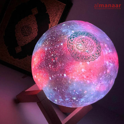 Quran Galaxy 3D Moon Light  Lamp Player Speaker - Remote & Smart App Control (QB-512)-almanaar Islamic Store