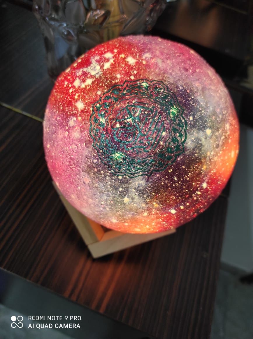 Quran Galaxy 3D Moon Light  Lamp Player Speaker - Remote & Smart App Control (QB-512)-almanaar Islamic Store