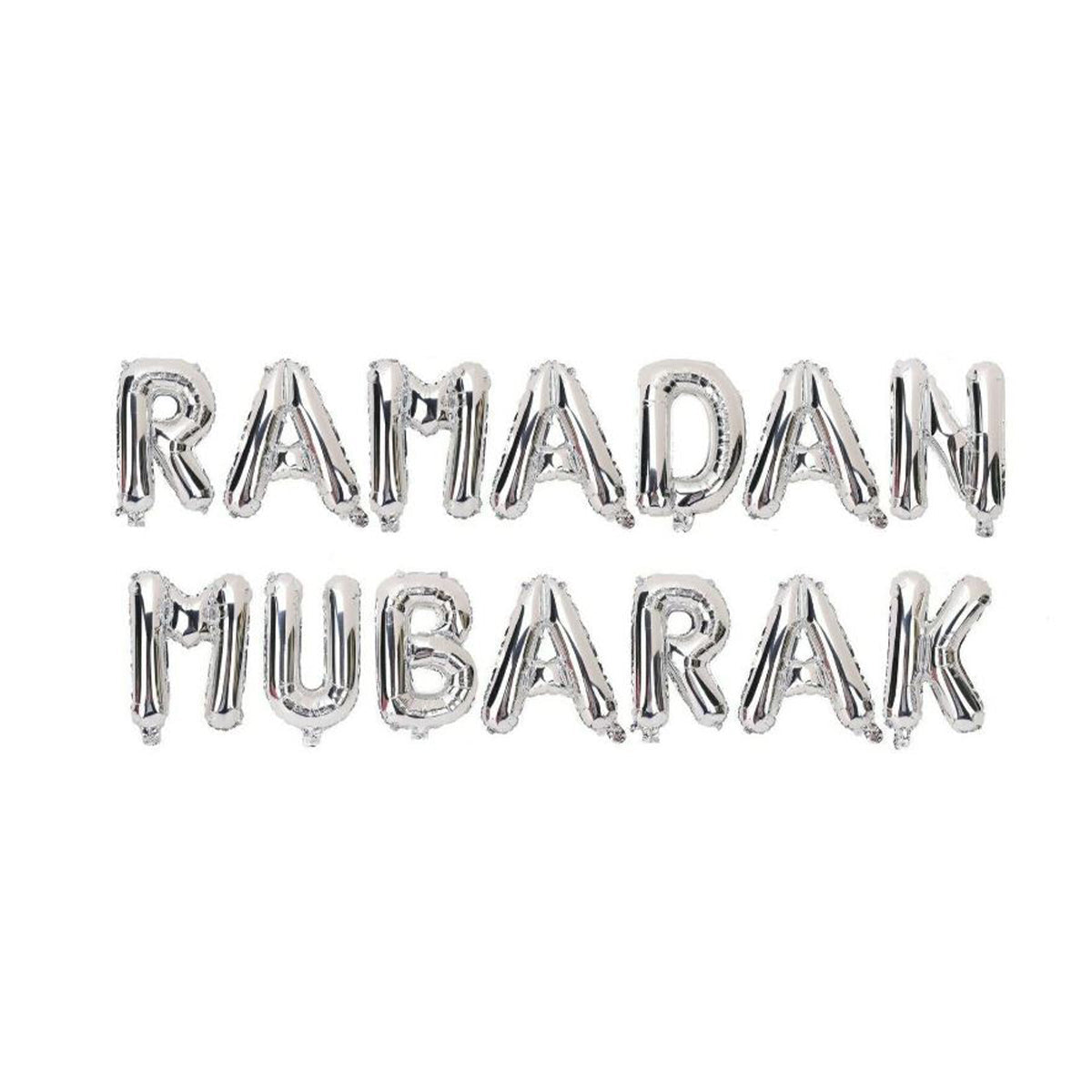 Ramadan Mubarak Foil Balloons - Silver-almanaar Islamic Store