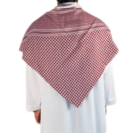 Red & White Arabic Men Scarf-almanaar Islamic Store