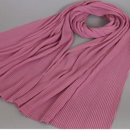 Ribbed chiffon Hijab - Pink-almanaar Islamic Store