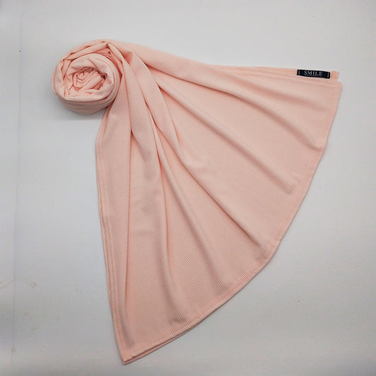 Ribbed Hijab - soft pink-almanaar Islamic Store