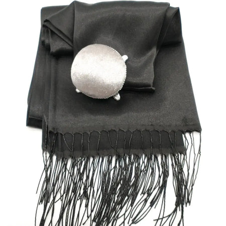 Satin Silk Hijab - Black-almanaar Islamic Store