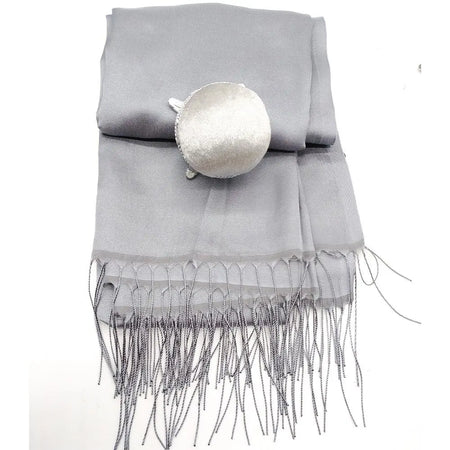 Satin Silk Hijab - Grey-almanaar Islamic Store