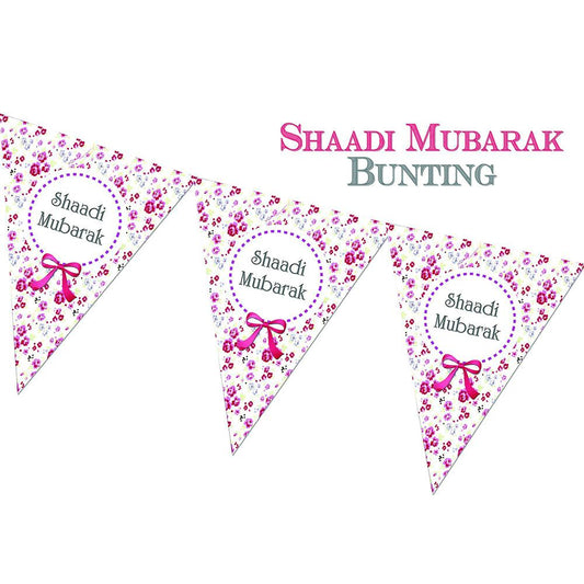 Shaadi Mubarak Pink Bunting-almanaar Islamic Store