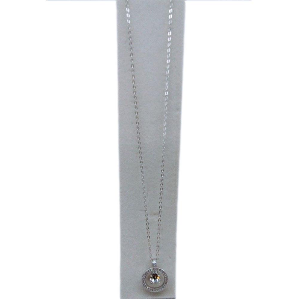 Silver jewelled necklace with unique circular design-almanaar Islamic Store