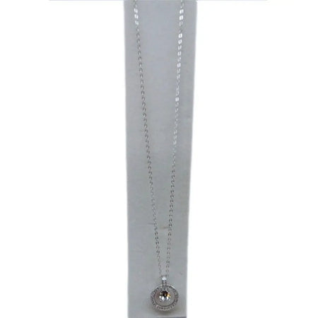 Silver jewelled necklace with unique circular design - Almanaar Islamic Store