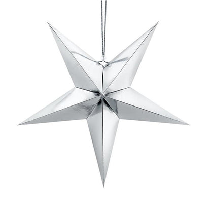 Silver Paper Star Decoration - 70cm-almanaar Islamic Store