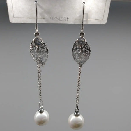 Pearl and Leaf Earrings - Almanaar Islamic Store