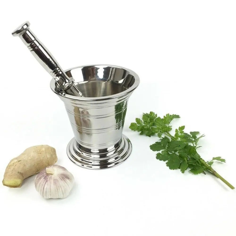 Stainless Steel Mortar and Pestle Set-almanaar Islamic Store