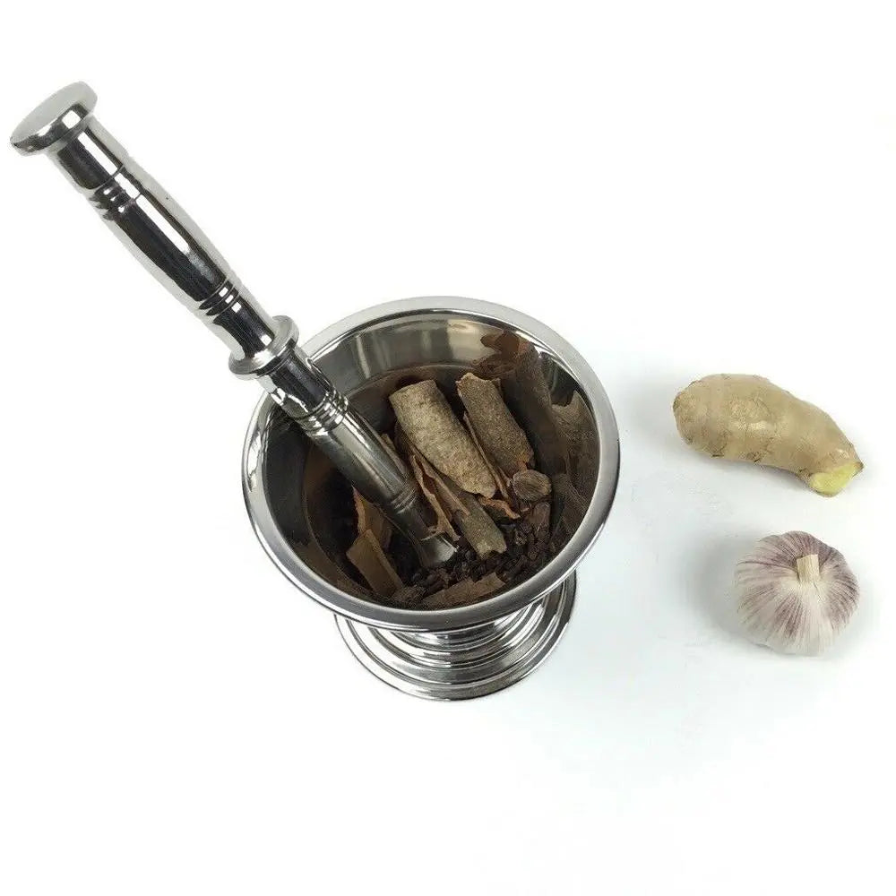 Stainless Steel Mortar and Pestle Set-almanaar Islamic Store