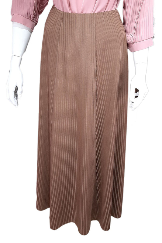 Stripe Maxi Skirt Caramel-almanaar Islamic Store