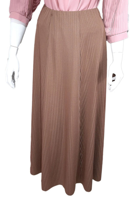 Stripe Maxi Skirt Caramel-almanaar Islamic Store