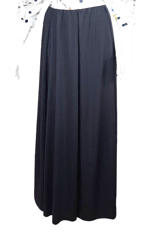Stripe Maxi Skirt Black-almanaar Islamic Store