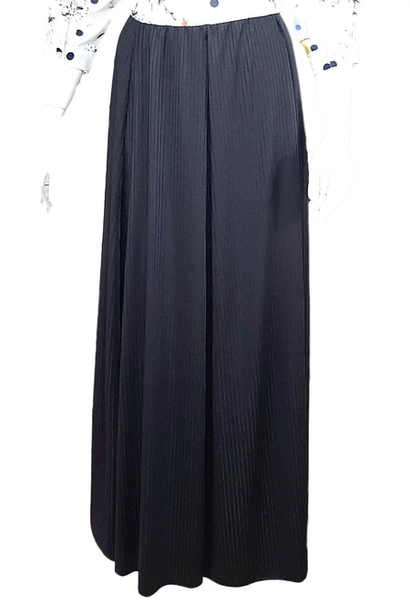 Stripe Maxi Skirt Black-almanaar Islamic Store