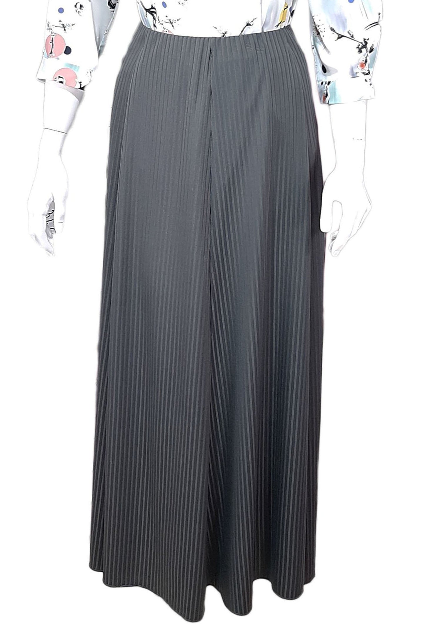 Stripe Maxi Skirt Grey-almanaar Islamic Store