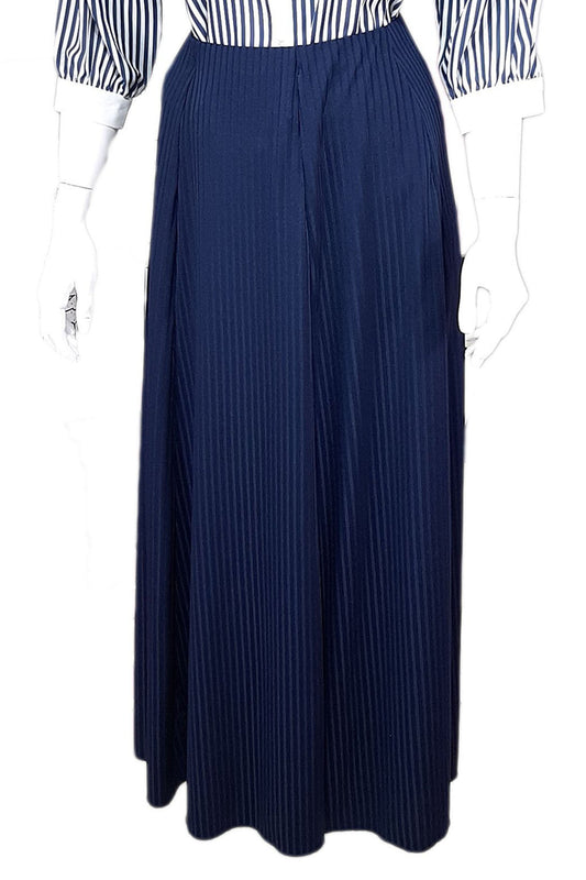 Stripe Maxi Skirt Navy-almanaar Islamic Store
